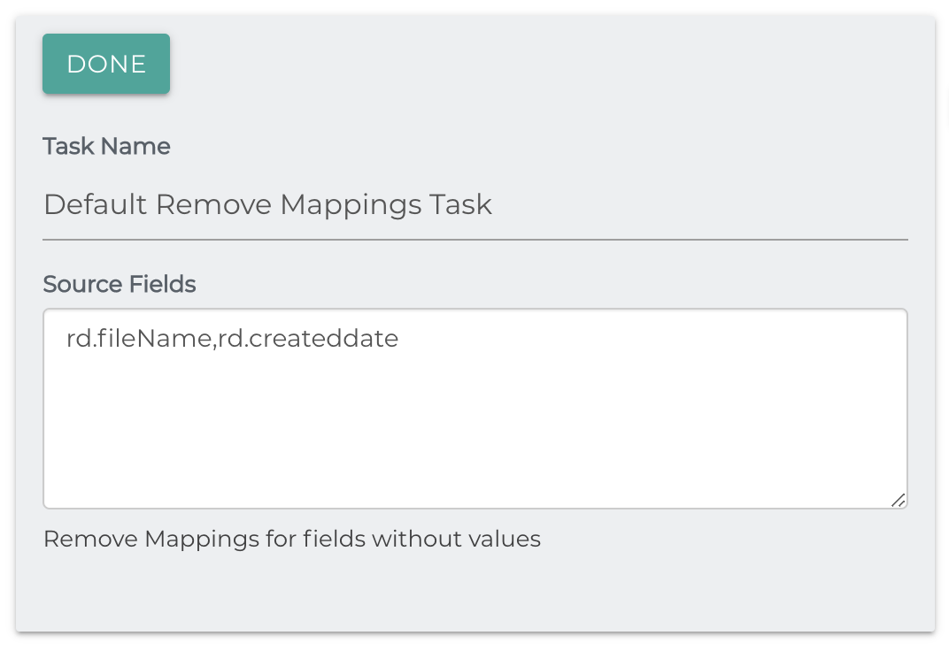 Create Remove Mappings Task