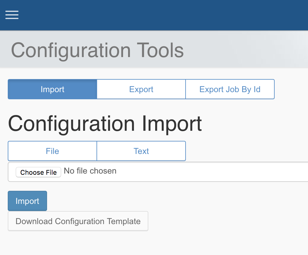 Import Configuration Tools