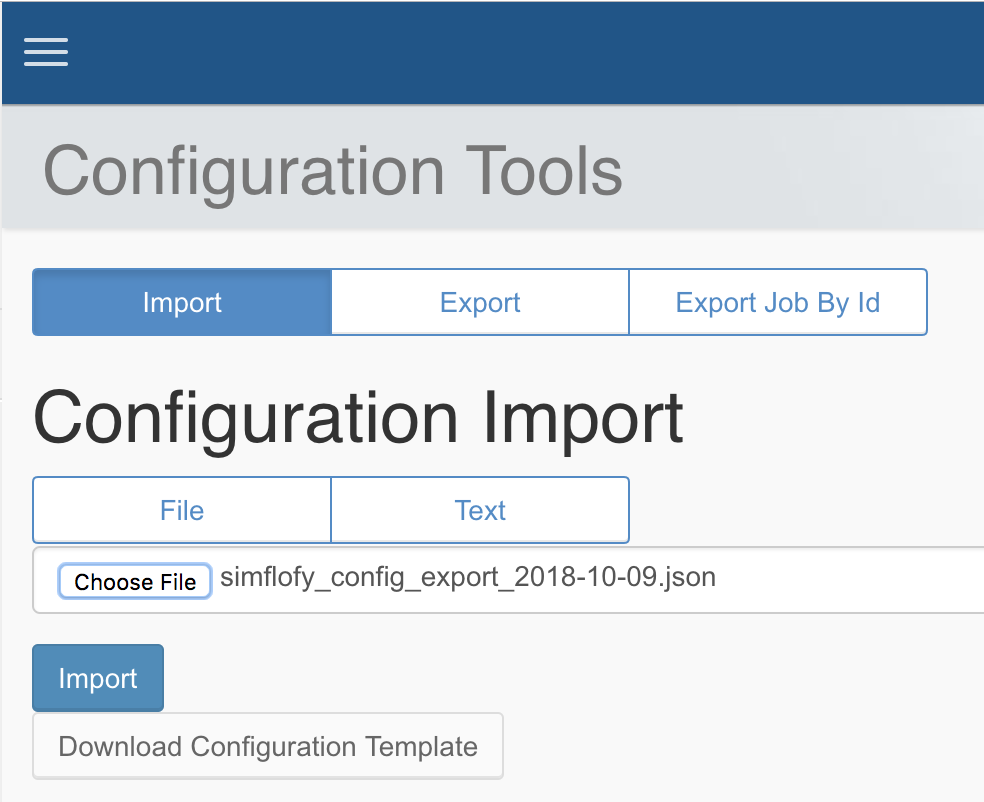 Choose Configuration Files to Import