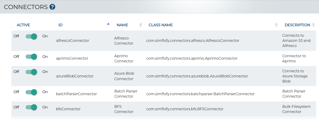 Connector Administration