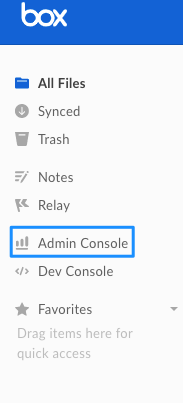 Select Admin Console