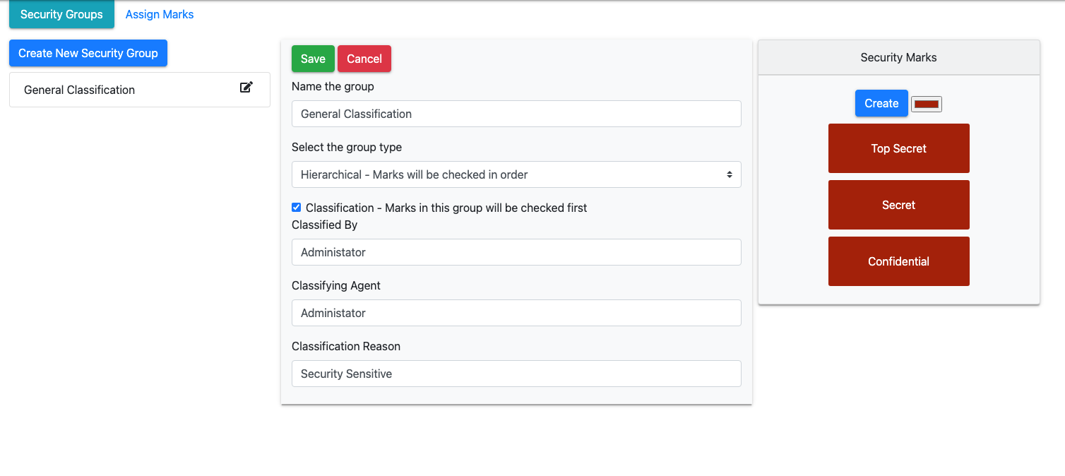 Create Security Groups and Marks