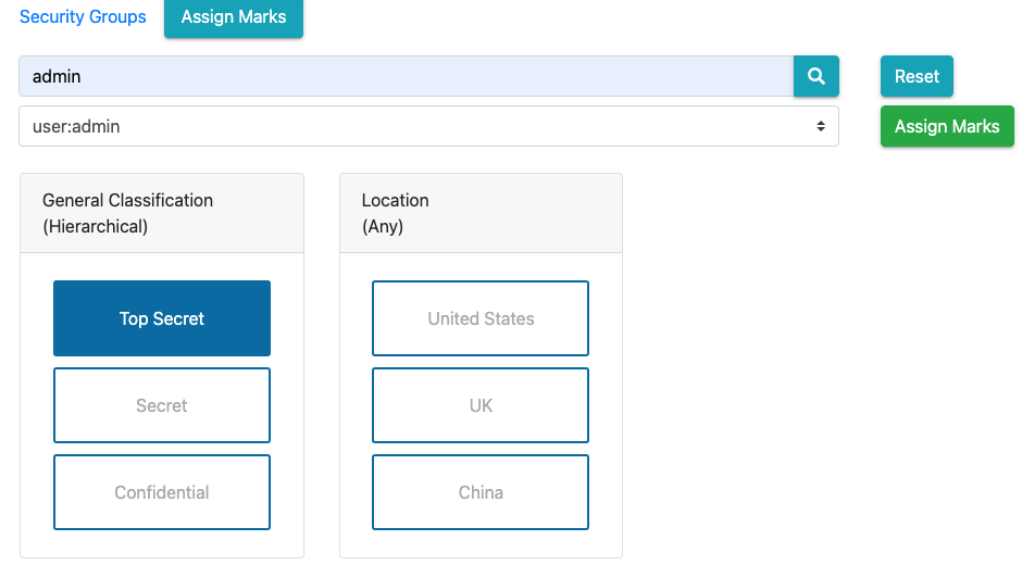 User Security Settings