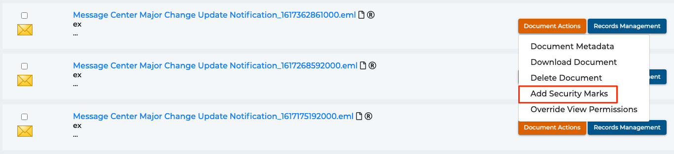 Select Add Security Marks to Document