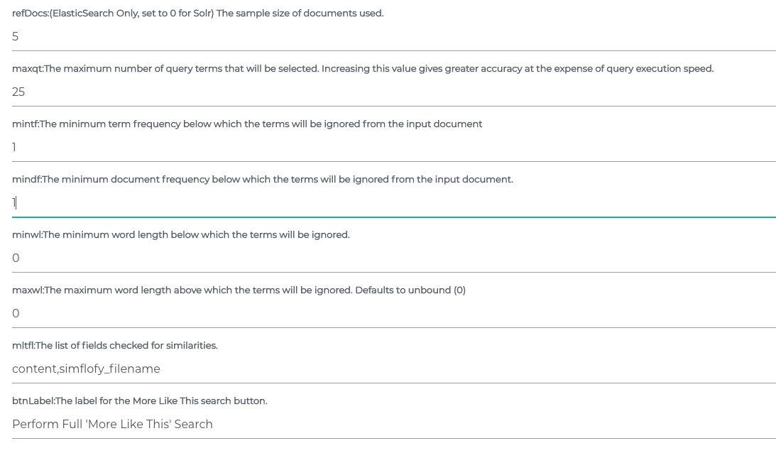 MLT Widget Configuration