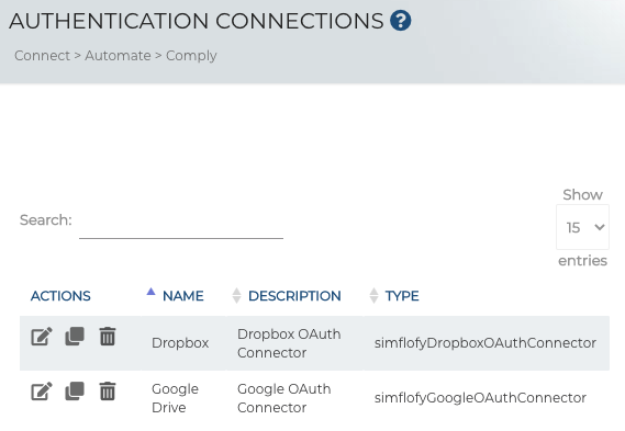Authentication Connections