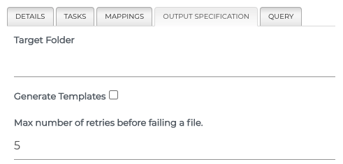 Edit Output Specification