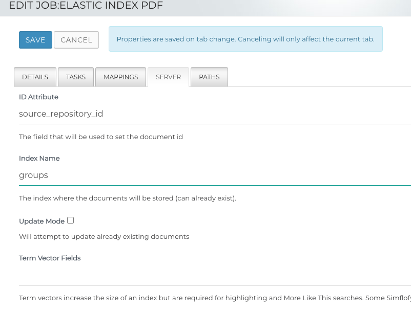 ElasticSearch Specifications