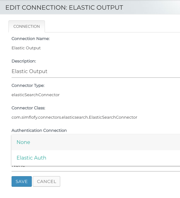 ElasticSearch output Connection