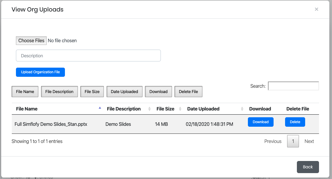 Upload Organization File