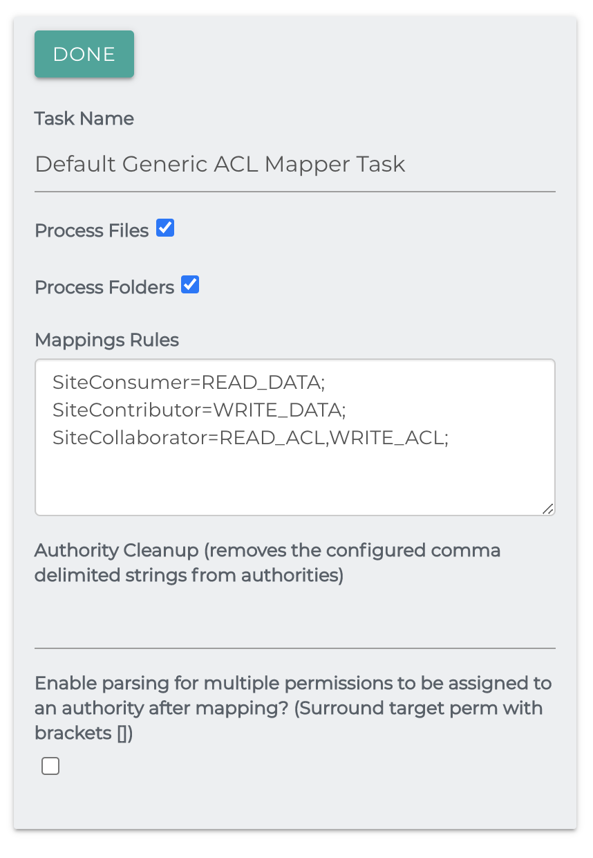 Create Generic ACL Mapper Task
