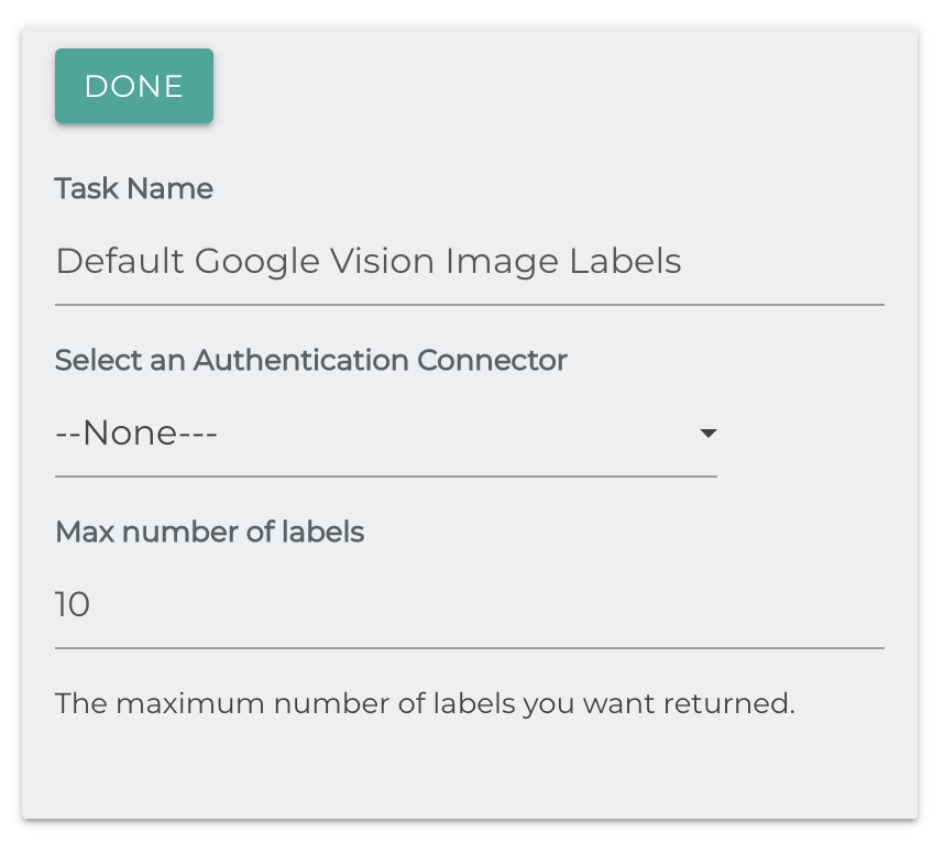 Create Google Vision Image Labels Task