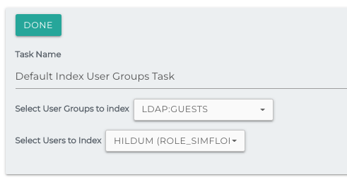Create Index User Groups Task