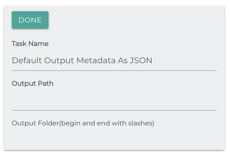 Create Output Metadata As JSON Task