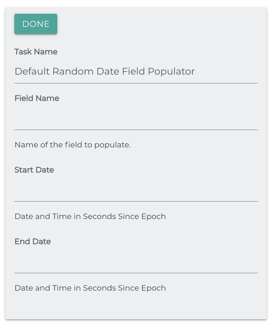 Create Random Date Field Populator Task