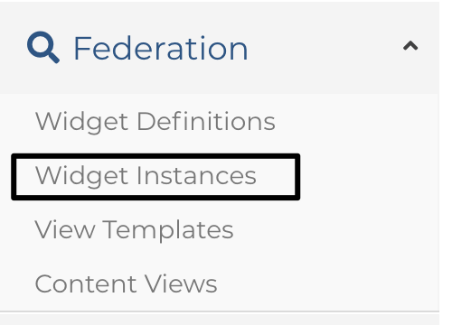 Select Widget Instance