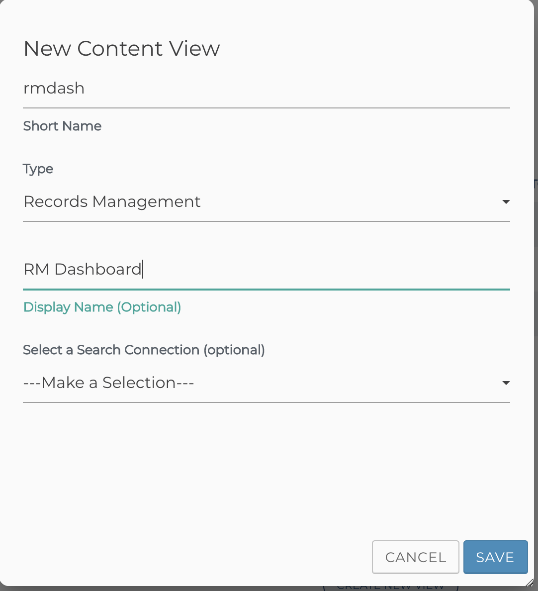 Create New Content View