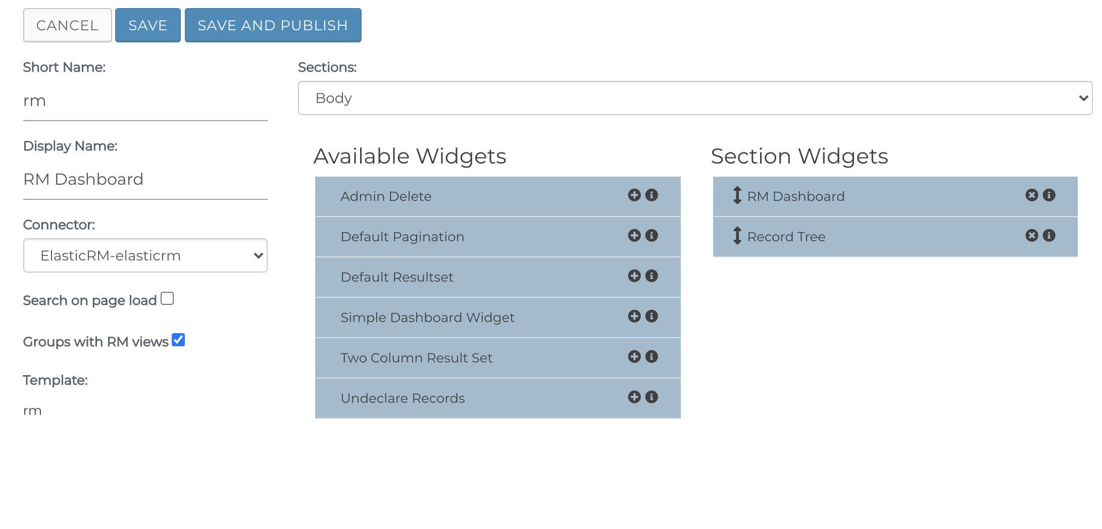 Adding widgets to Dashboard