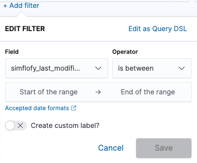 Kibana Visualization Filter