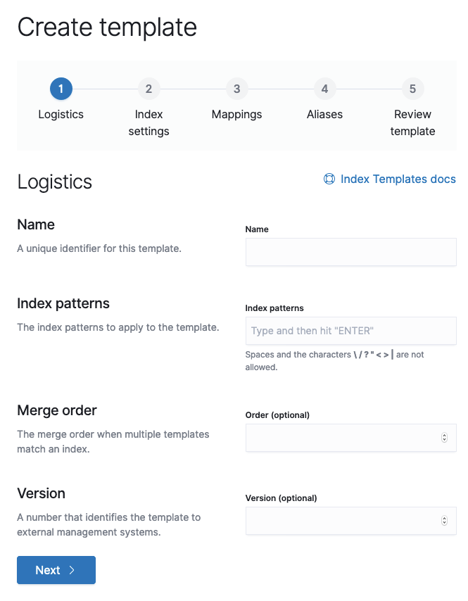 Create Kibana Index Template