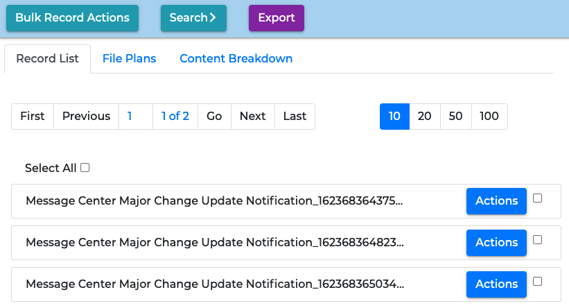 Records Management View